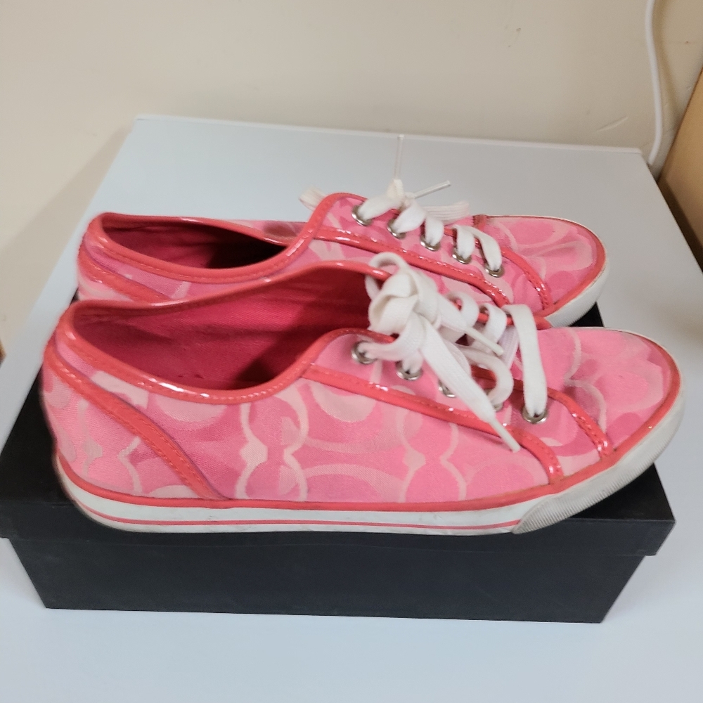 COACH DESIGNER CANVAS barrett sneakers tennis shoes size 8 - Picture 5 of 9